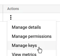 Manage keys